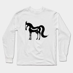 The Essence of a Horse (Black and White) Long Sleeve T-Shirt